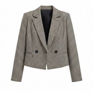 Calvin Klein Black and White Houndstooth Blazer